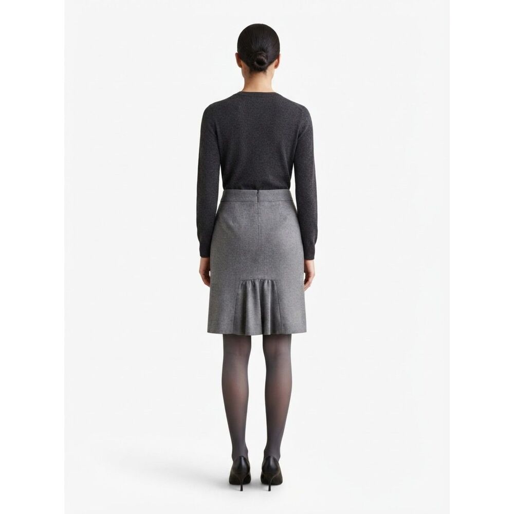 Antonio Melani Grey A Line Wool Blend Midi Skirt Women Size 8